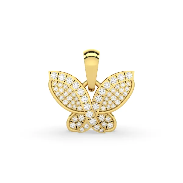 Butterfly Pendant With Natural Diamonds