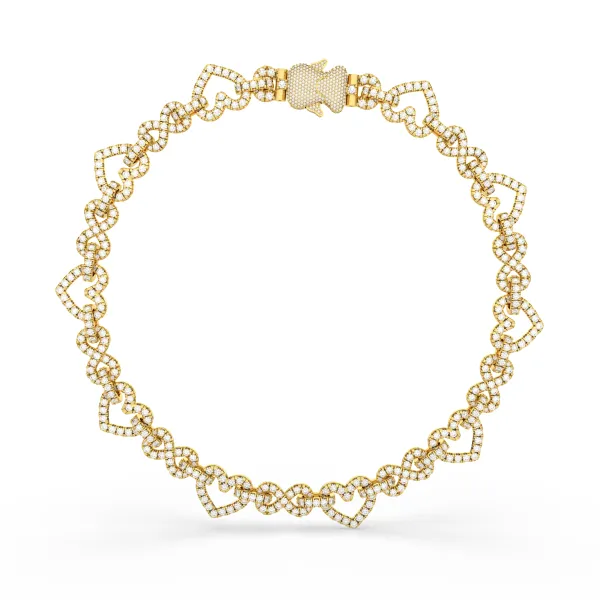 Iced Out Natural Diamond Heart Necklace For Men