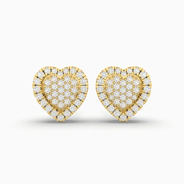 Heart Natural Diamond Earrings-Elegance For Every Heartbeat