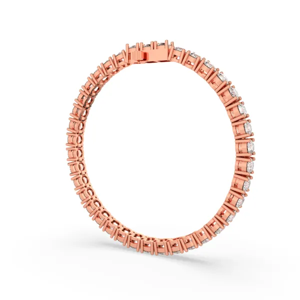10K Rose Gold Women'S Lab Grown Diamond Tennis Bracelet