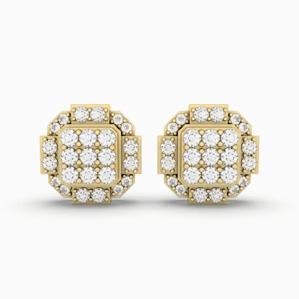 Baguette Shape Natural Diamonds Stud Earrings