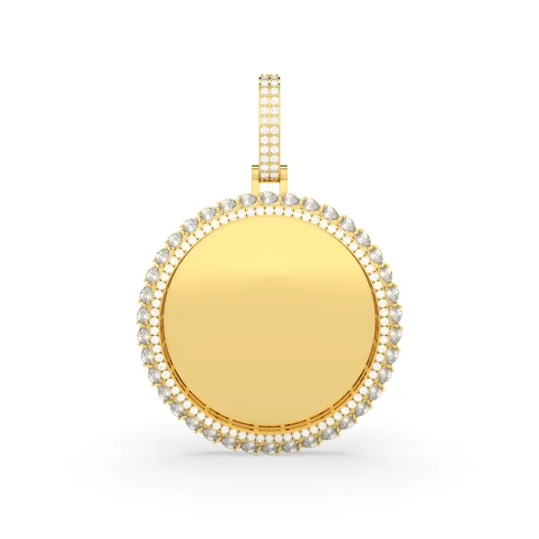 Men'S Party Wear Round Cut Lab Grown Diamond Pendant