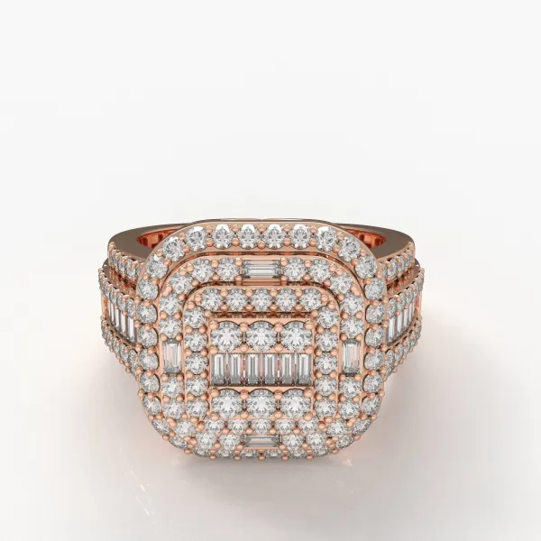 10K Rose Gold Men's Classic Lab Grown Diamond Ring