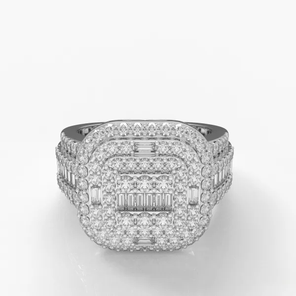 10K White Gold Men's Classic Lab Grown Diamond Ring