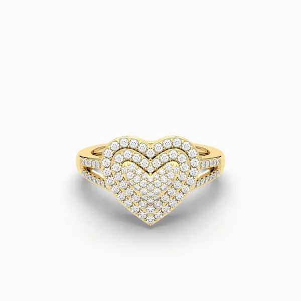 Promise Heart Shape Natural Diamond Engagement Ring