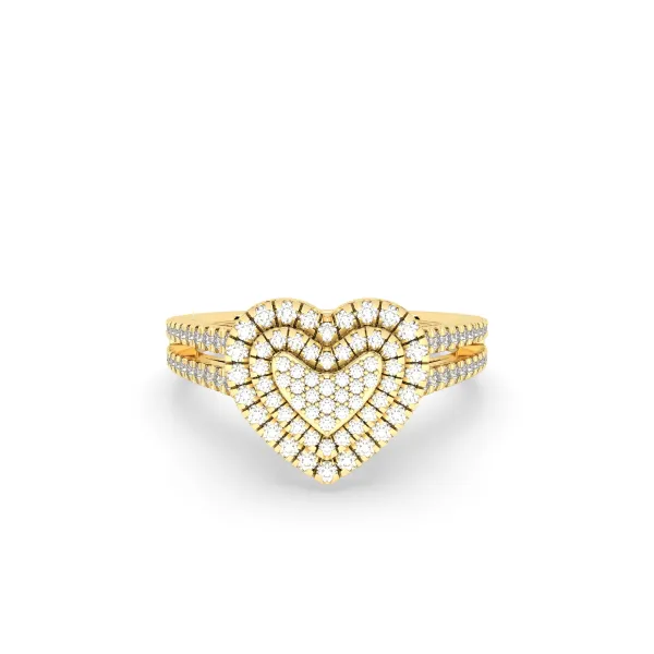 Natural Diamond Ring For Women Heart Design