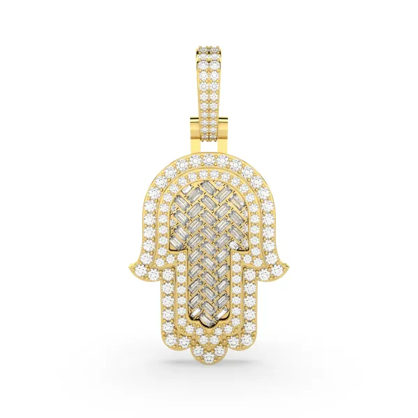 Men'S Hamsa Natural Diamond Charm Pendant
