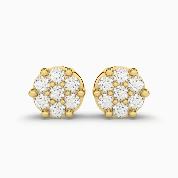Daily Wear Round Natural Diamond Earrings For Women