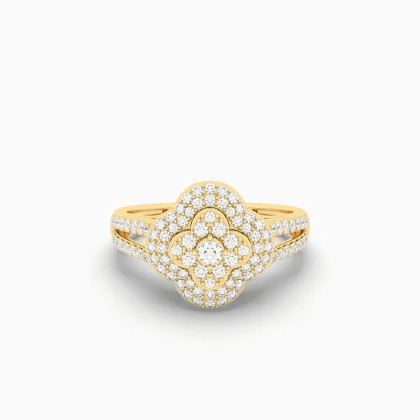 Adira Clover Shape Natural Diamond Ring For Women