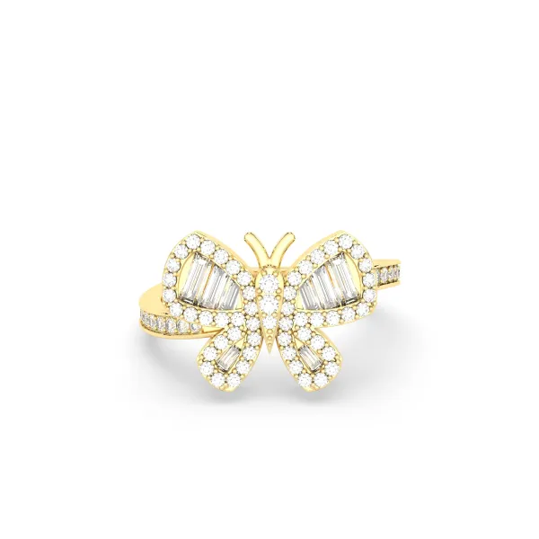 Classic Buttercup Butterfly Natural Diamond Ring