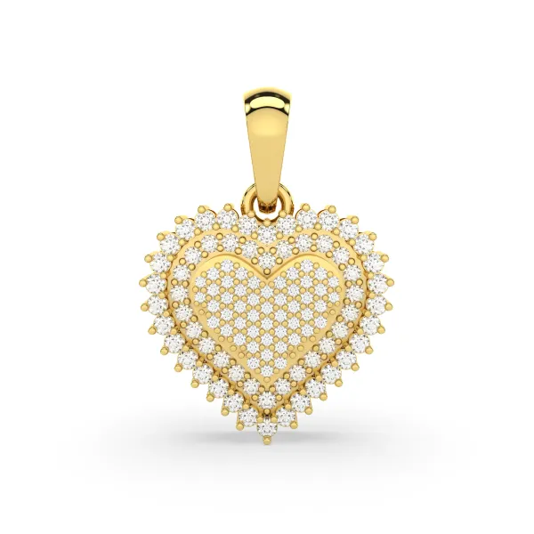 Alluring Heart Pendant With Natural Diamond Accents