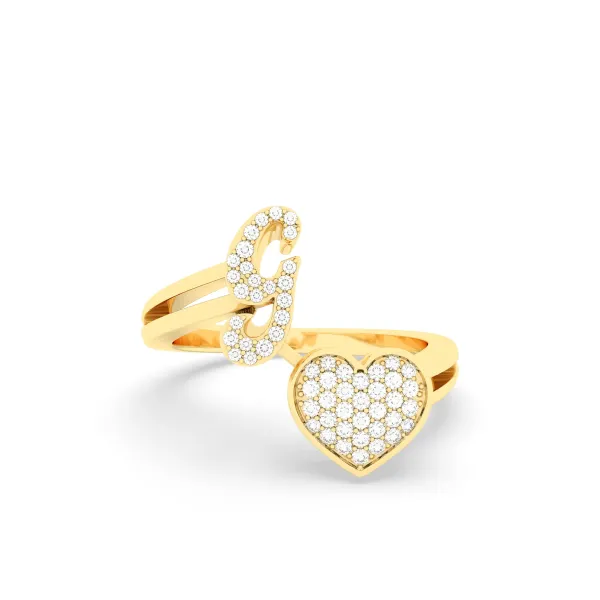 The G Alphabet Natural Diamond Ring