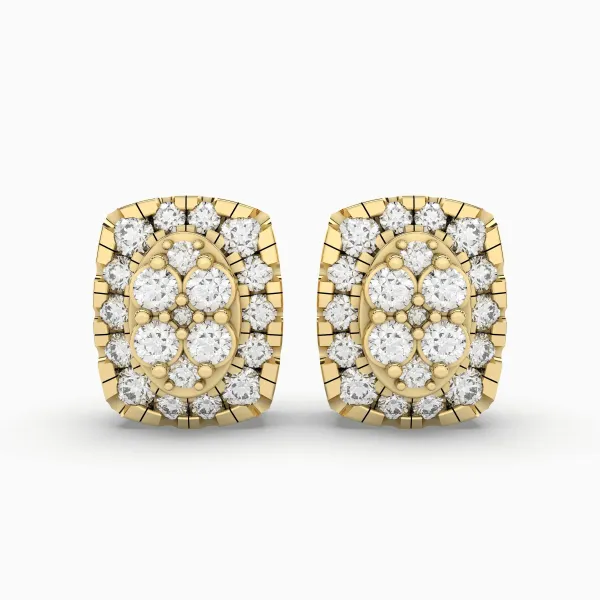 Solid Gold 0.22 Carat Solitaire Natural Diamond Stud Earrings For Unisex