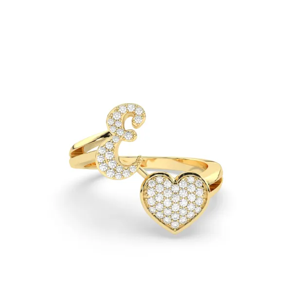 The E Alphabet Natural Diamond Ring