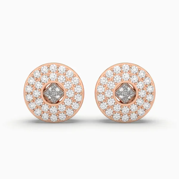 10K Rose Gold Stepped Cluster 0.27 CT.T.W. Diamond Stud Earrings