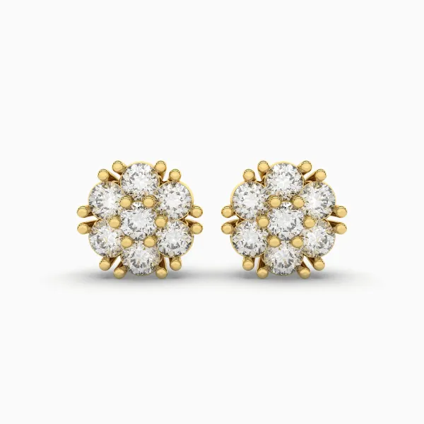 0.44 CT.T.W Vintage Cluster Studded Lab Grown Diamond Earring