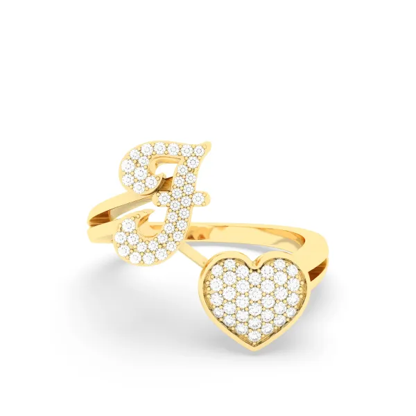 The F Alphabet Natural Diamond Ring