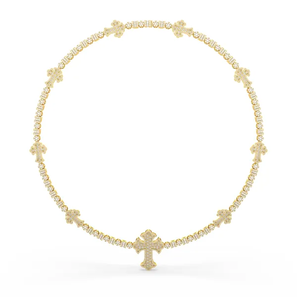 Natural Diamond Cross Chain Necklace