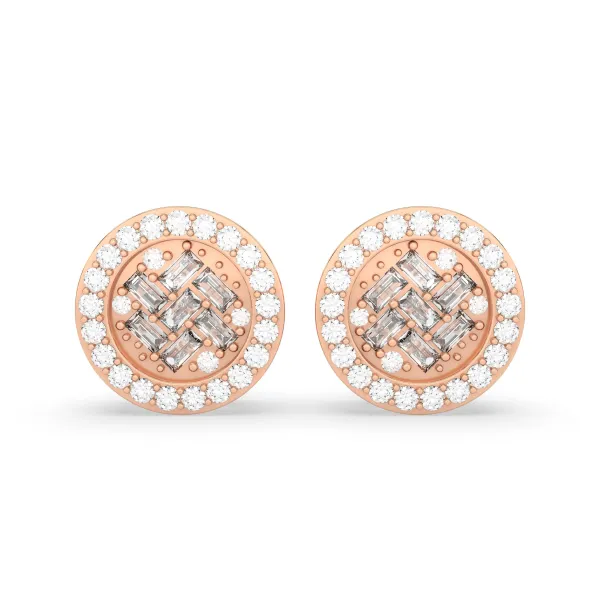 10K Rose Gold Womens Diamond Pre Set Solitaire Stud Earring