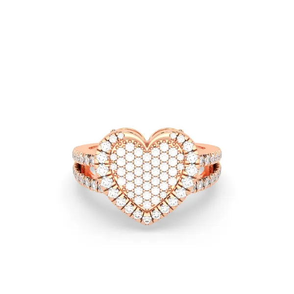 10K Rose Gold Salty Loving Touch Heart Ring
