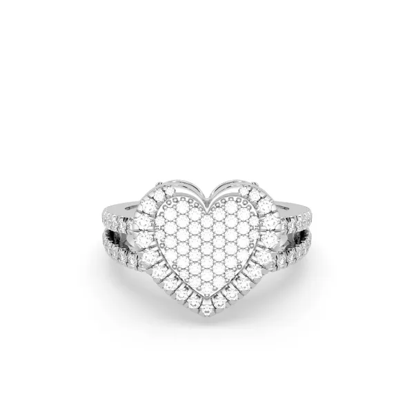 10K White Gold Salty Loving Touch Heart Ring