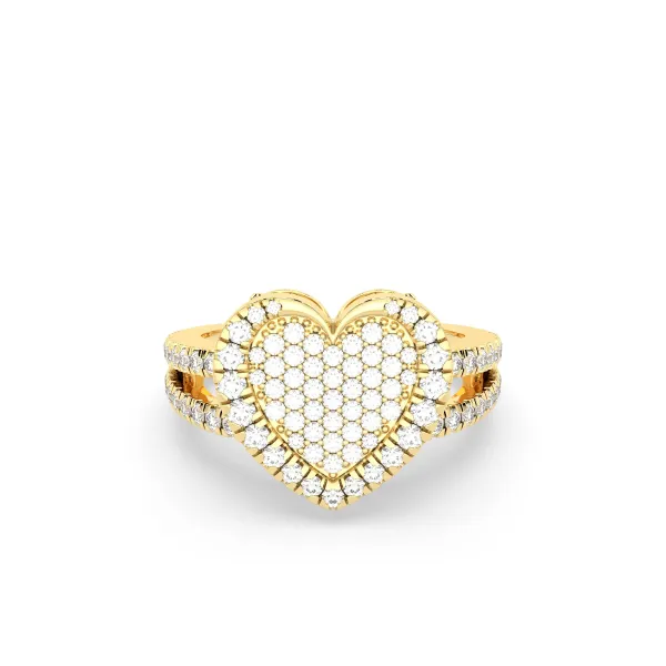10K Yellow Gold Salty Loving Touch Heart Ring