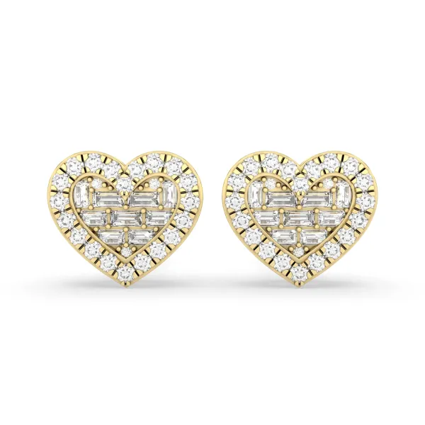 Heart Natural Diamond Stud Earring
