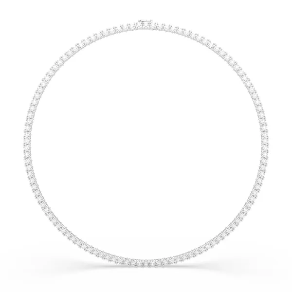 10K White Gold Matrix Tennis Necklace With Round-Cut Natural Diamond