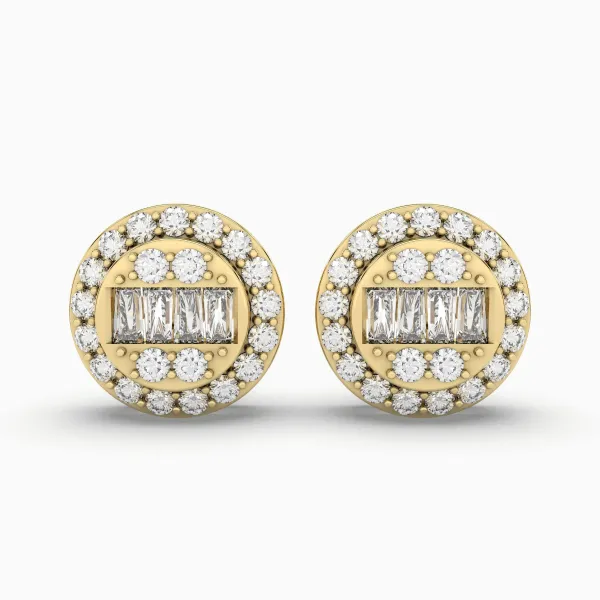 Stunning Halo Round Natural Diamond Earrings