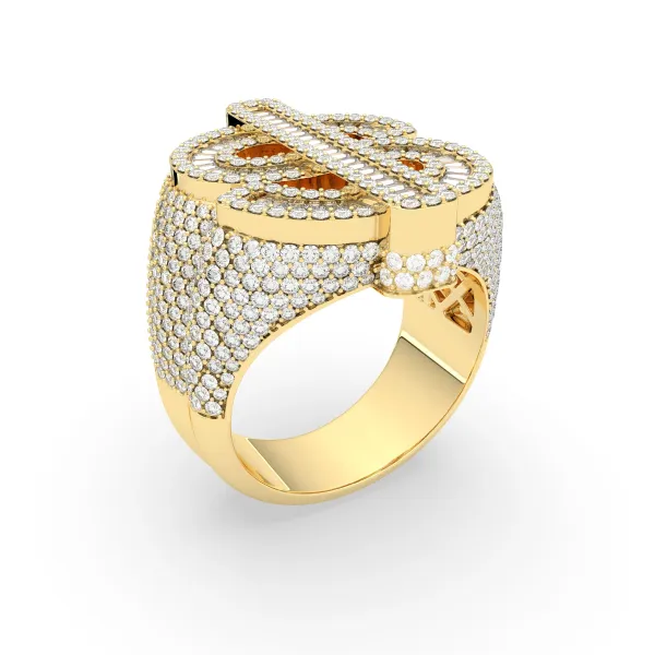 Iced Out Dollar Sign Ring