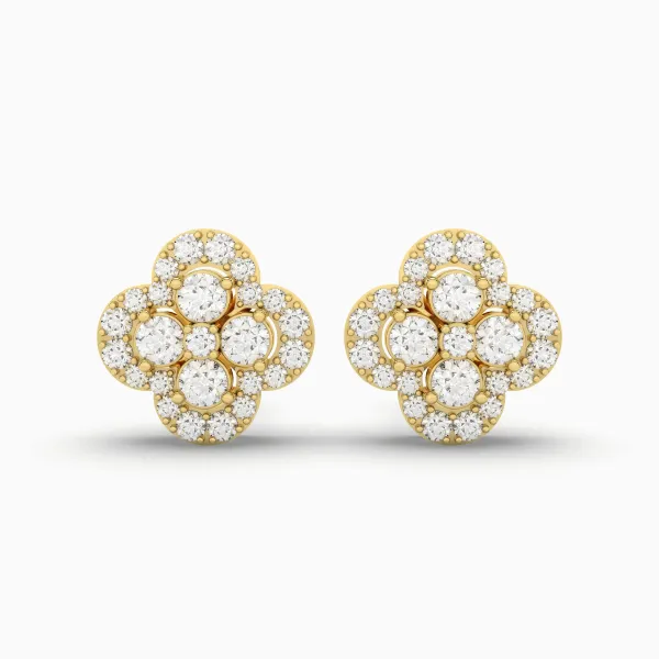 Natural Diamond Solitaire Earrings For Unisex