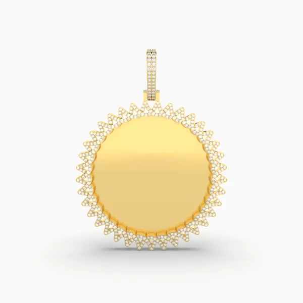 Natural Round Diamond Memory Pendant For Mens