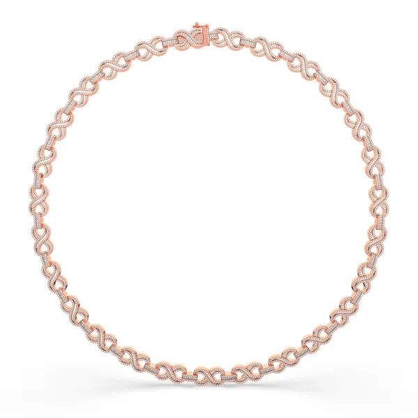 10K Rose Gold Twisted Wire Infinity Design Necklace