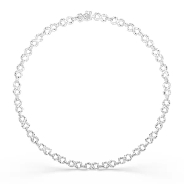 10K White Gold Twisted Wire Infinity Design Necklace