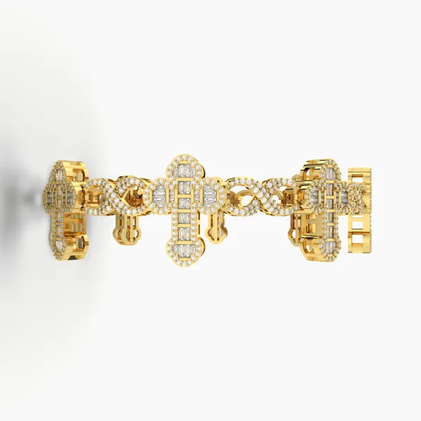 5.08 CT Natural Diamond Cross Bracelet