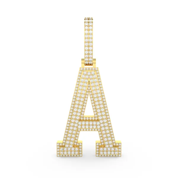 Natural Diamond Initial "A" Pendant