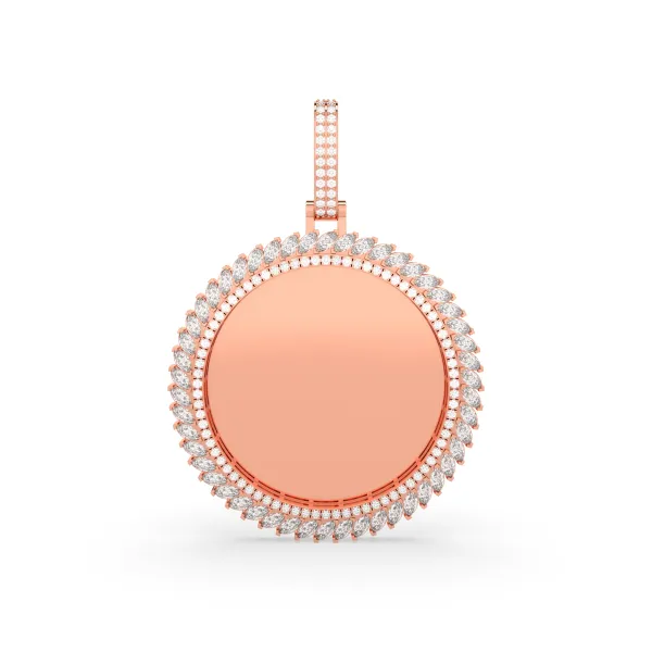 10K Rose Gold Lab Grown Diamond Personalized Picture Memory Pendant