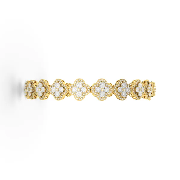 Natural Diamond Clover Motif Bracelet