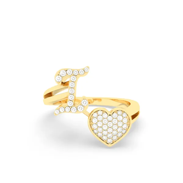 The I Alphabet Natural Diamond Ring