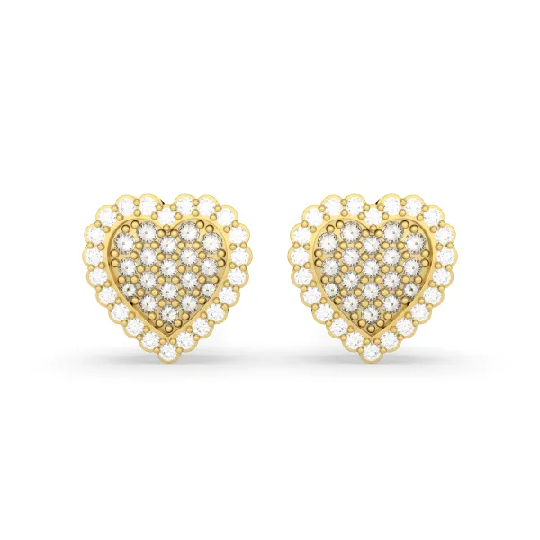 Women'S Heart-Shaped 0.34 CT Natural Diamond Stud Earrings