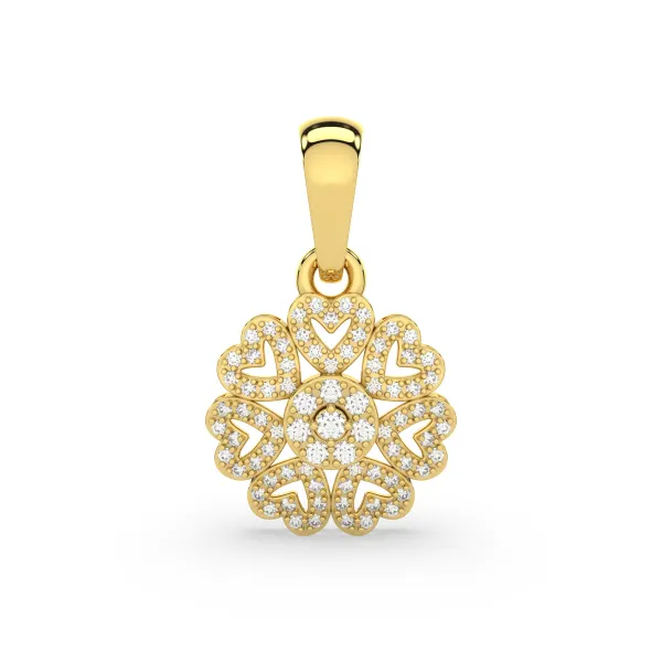 Natural Diamond Floral Or Clover Pendant