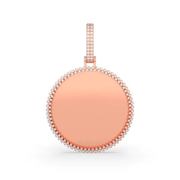 10K Rose Gold Natural Diamond Memory Picture Pendant