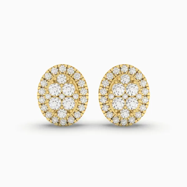 Round Chex Natural Diamond Earrings