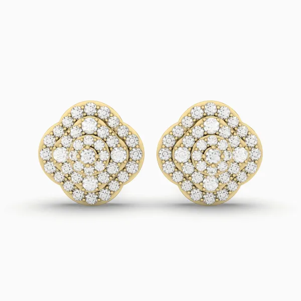 Gold And Natural Diamond Women Earrings