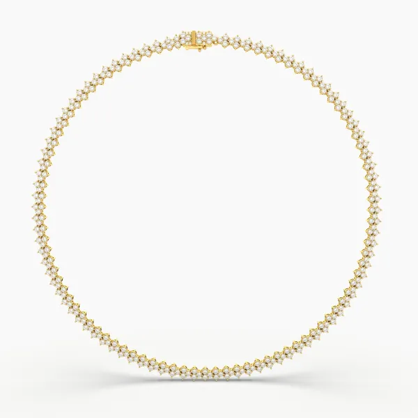 Featuring Round-Cut Natural Diamond Tennis Necklace