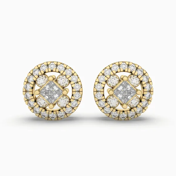 Round Natural Diamond Stud Earrings - 0.30 CT Prong Setting