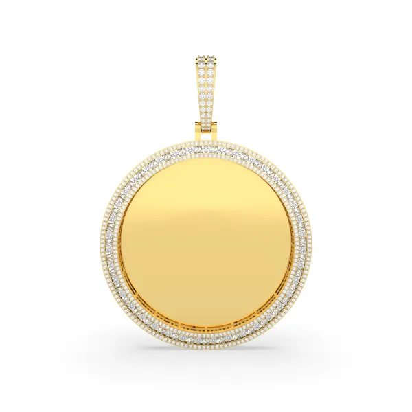 Men'S Natural Round Diamond Memory Charm Pendant