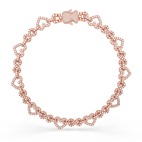 10K Rose Gold Forever Natural Diamond Heart Necklace