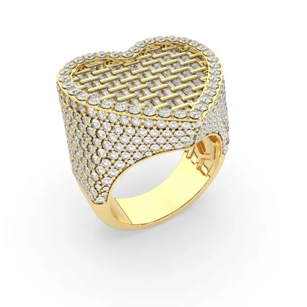 Emerald Natural Diamond Heart Statement Ring