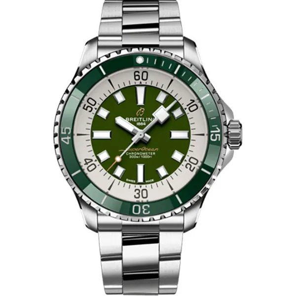Breitling Superocean Automatic Green Dial On Bracelet